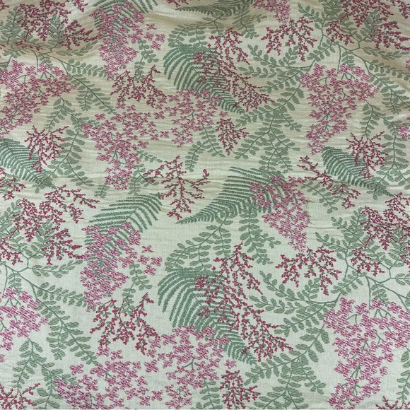 Upholstery Fabric-gold with ferns/flowers botanical design-uncut-6 yards-54” - Picture 9 of 9